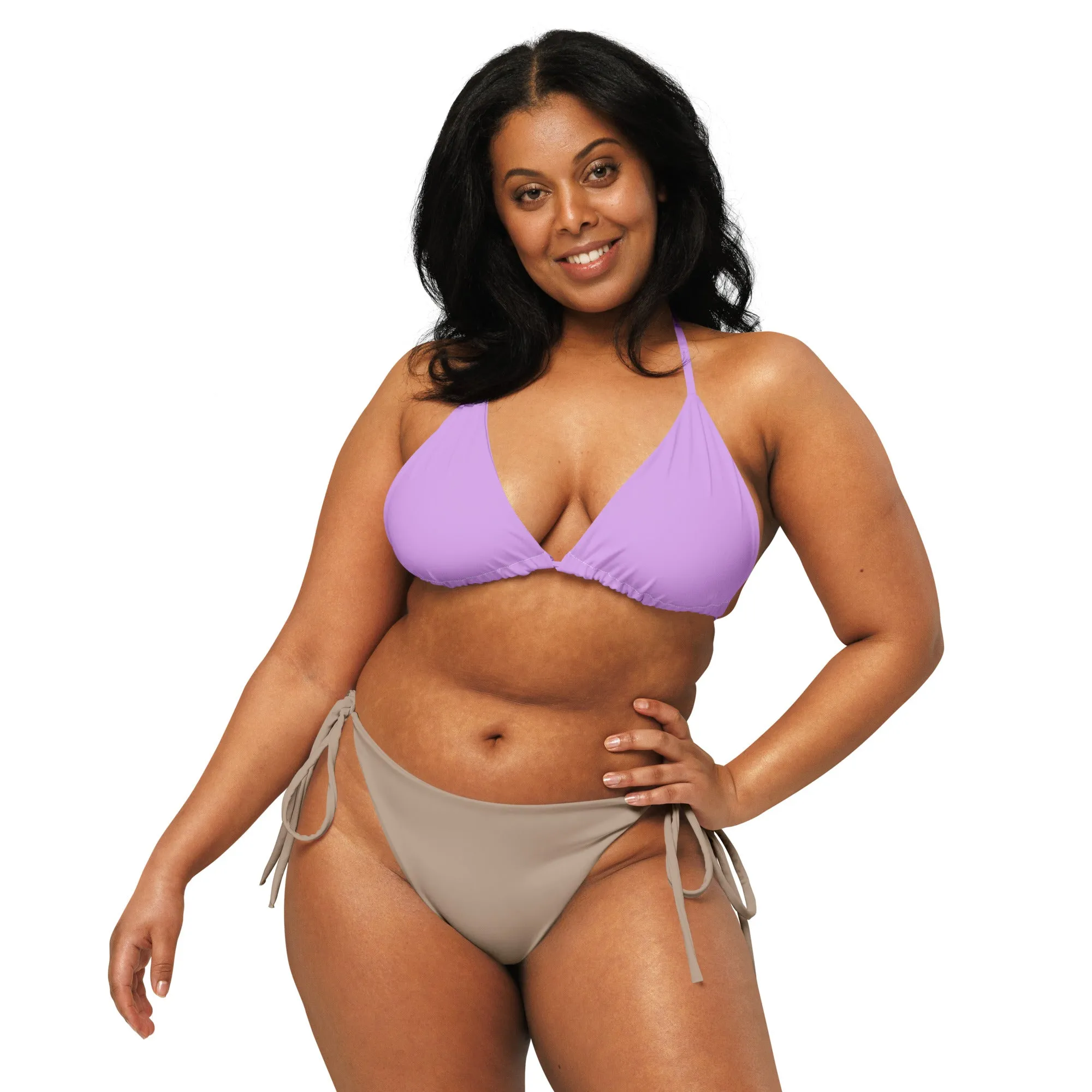 Rainbow Solid String Bikini Top
