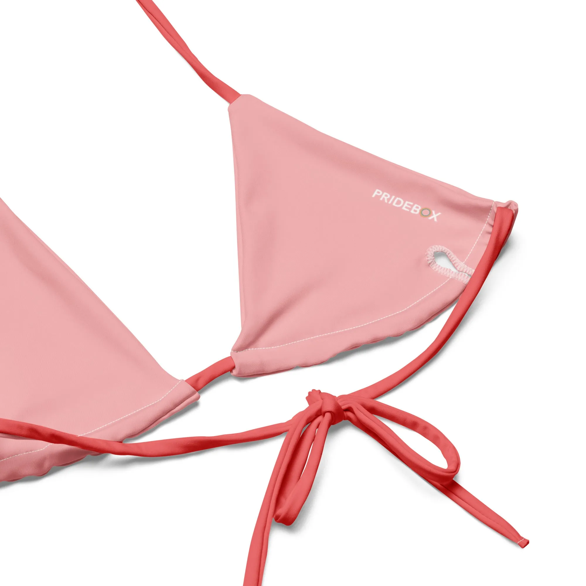 Rainbow Solid String Bikini Top