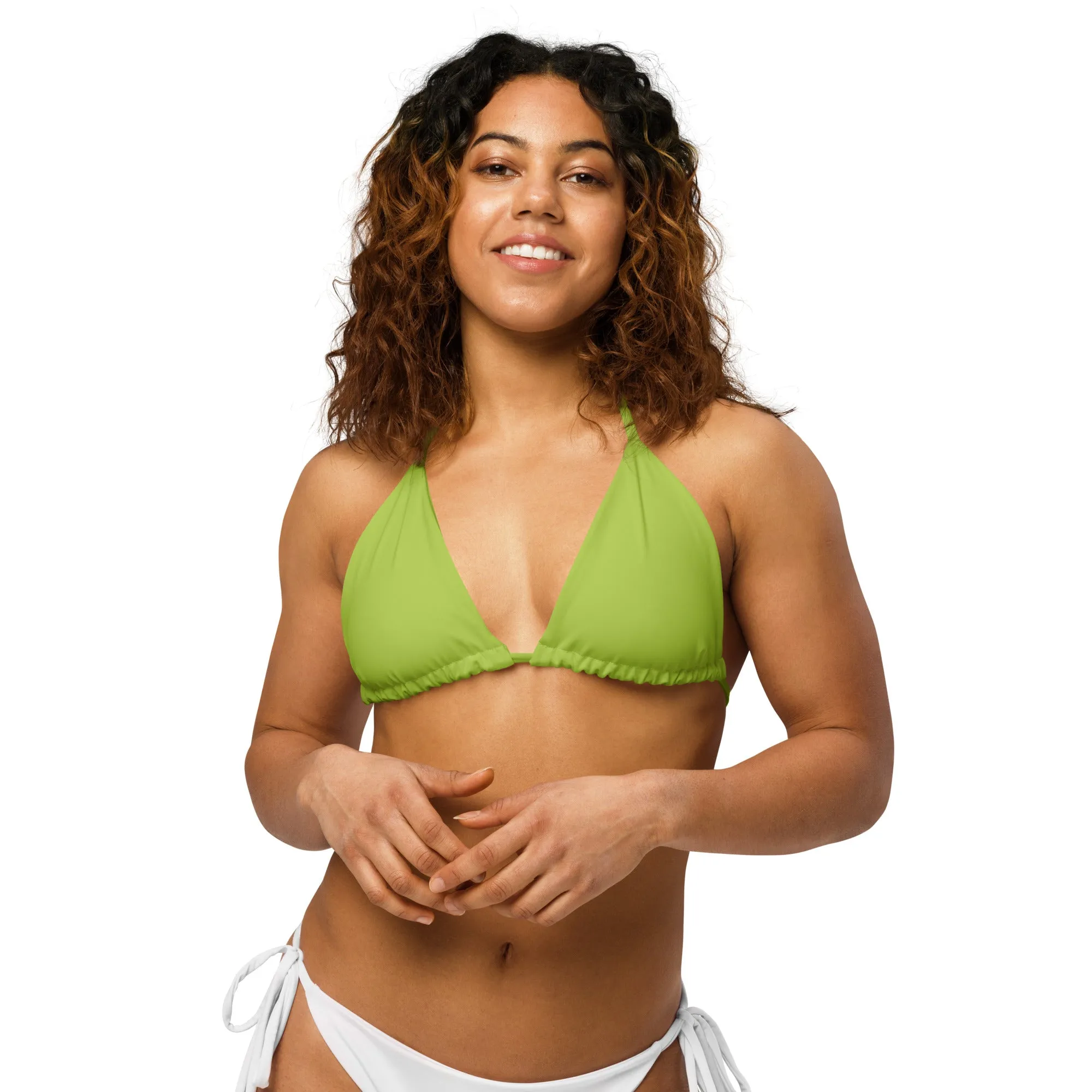 Rainbow Solid String Bikini Top
