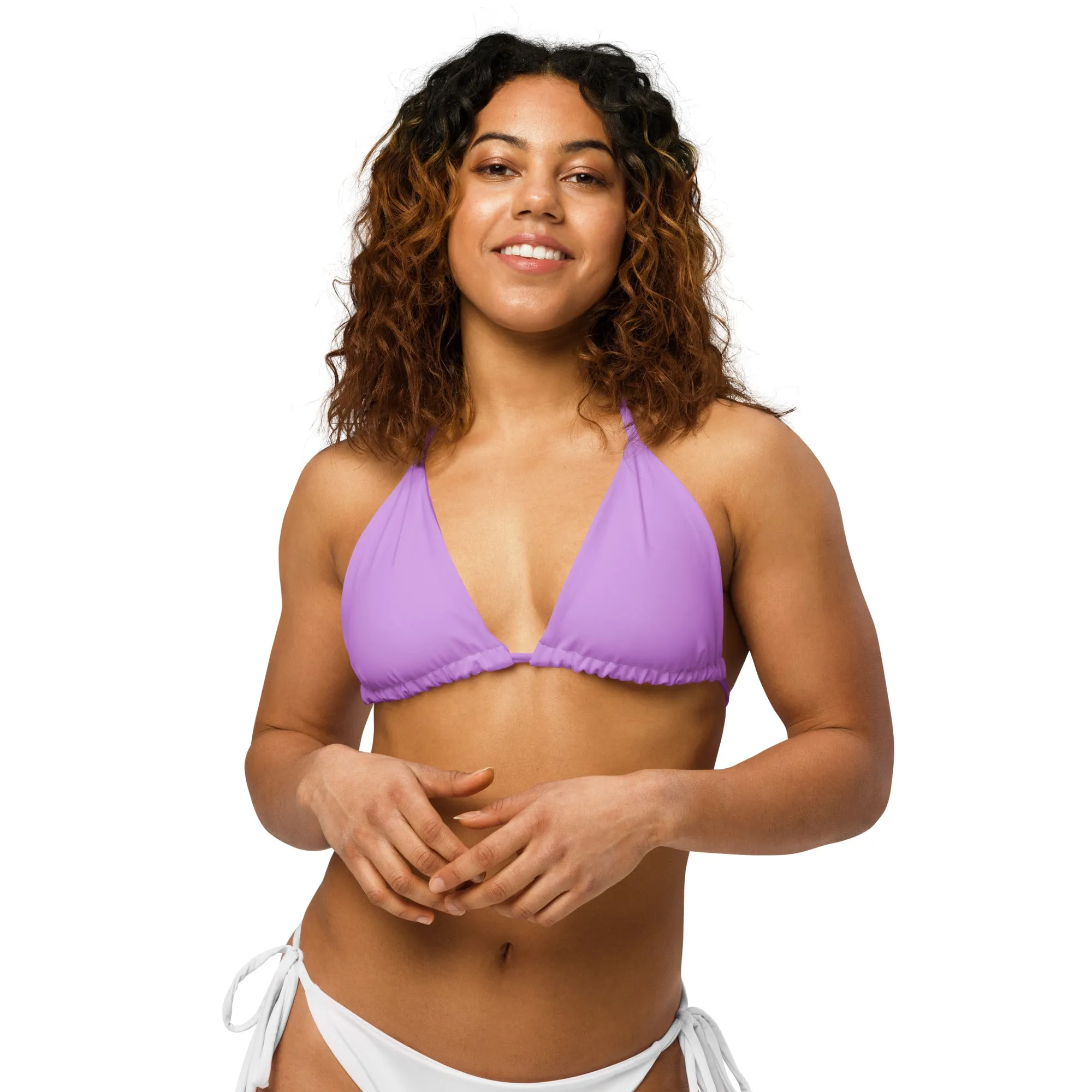Rainbow Solid String Bikini Top
