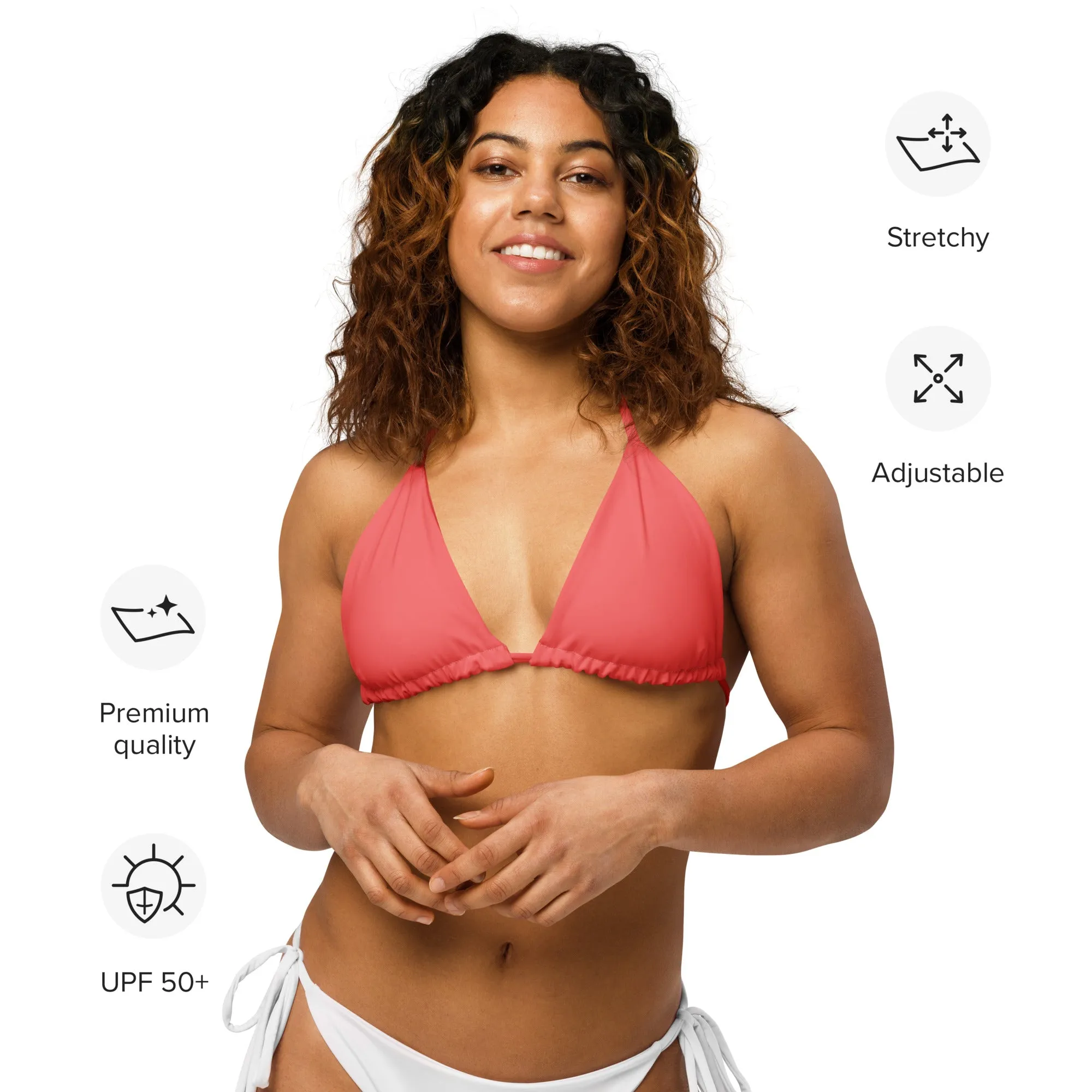 Rainbow Solid String Bikini Top