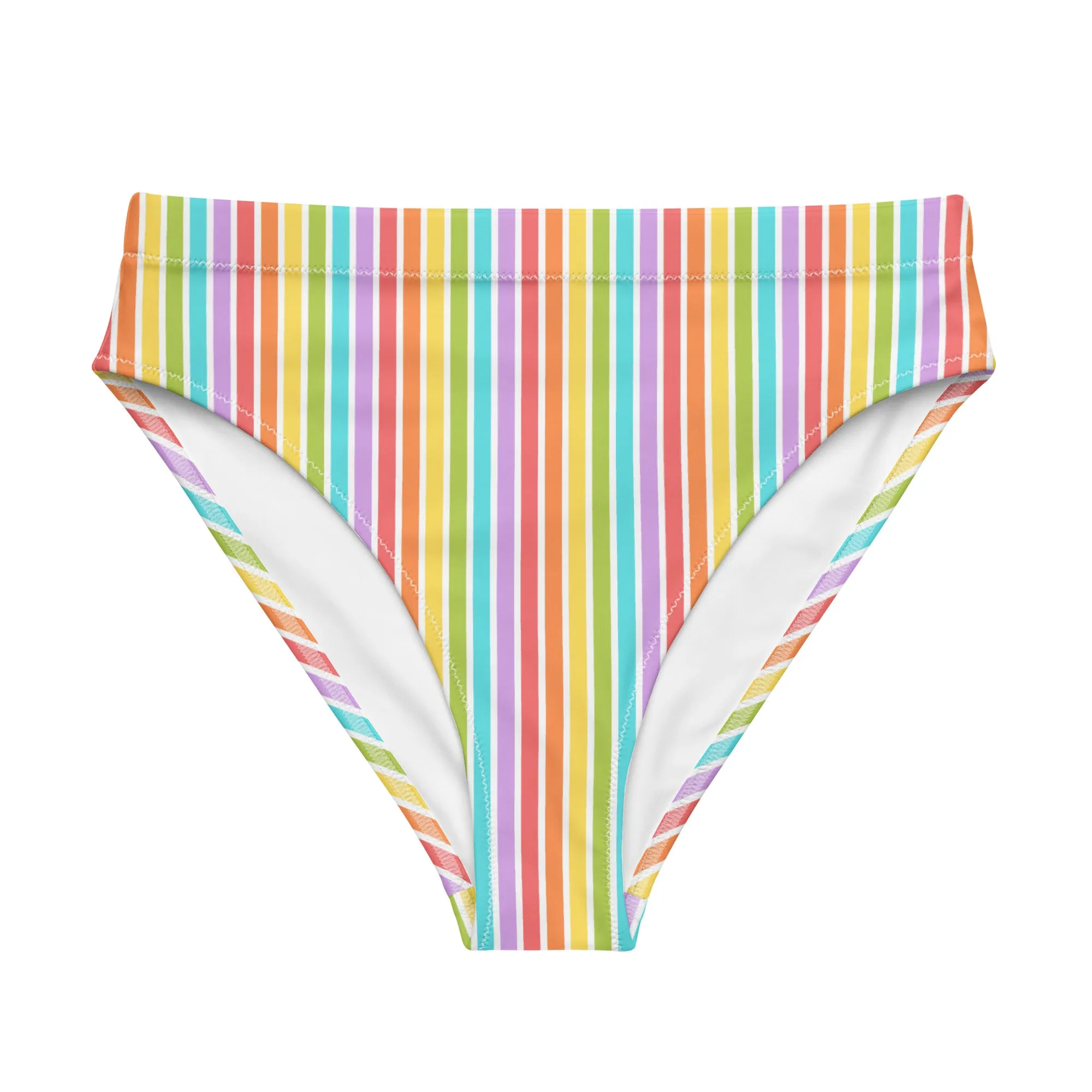 Rainbow Striped Athletic Bikini Bottom