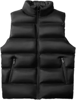 REHJJDFD Mens Sleeveless Jackets Vest Winter Male Cotton-Padded Vest Coats Thicken Waistcoats