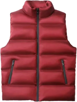 REHJJDFD Mens Sleeveless Jackets Vest Winter Male Cotton-Padded Vest Coats Thicken Waistcoats