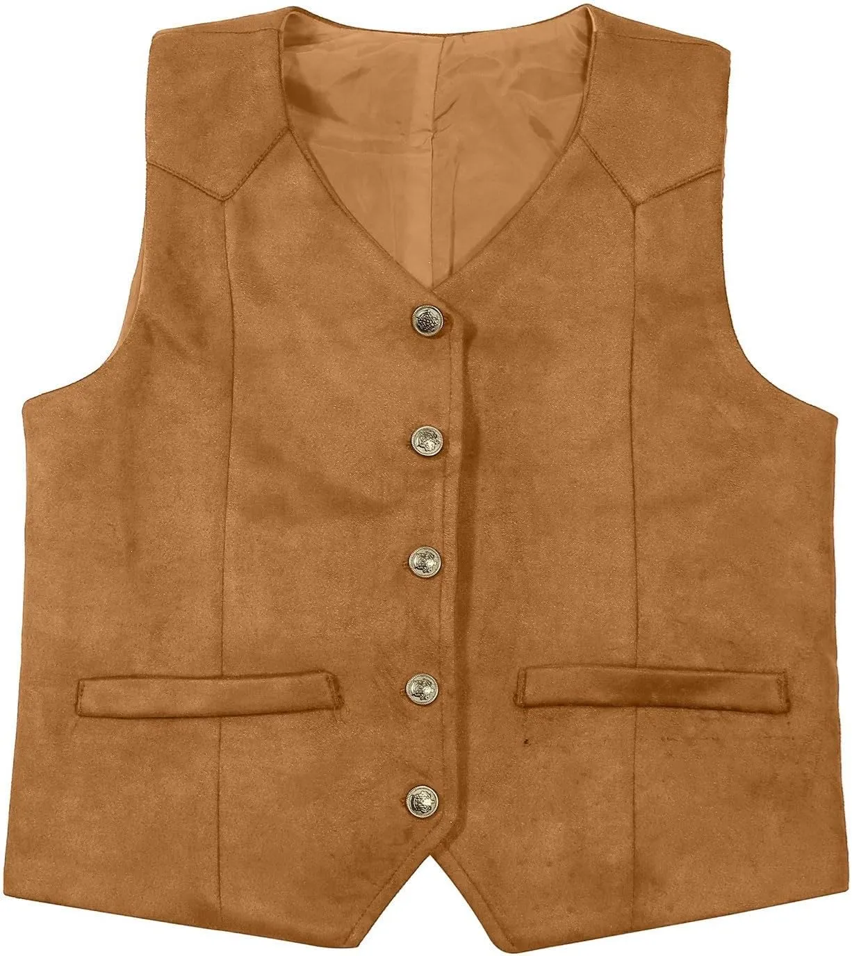 Retro Boys Cowboy Vest Suede Leather Costume Style Western Vest Vintage Waistcoat Outdoor Beer Festivals