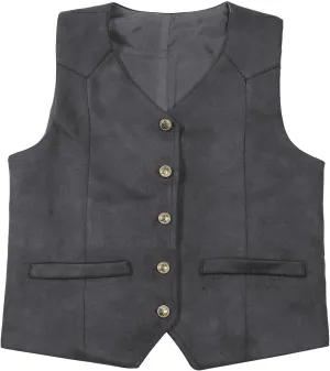 Retro Boys Cowboy Vest Suede Leather Costume Style Western Vest Vintage Waistcoat Outdoor Beer Festivals