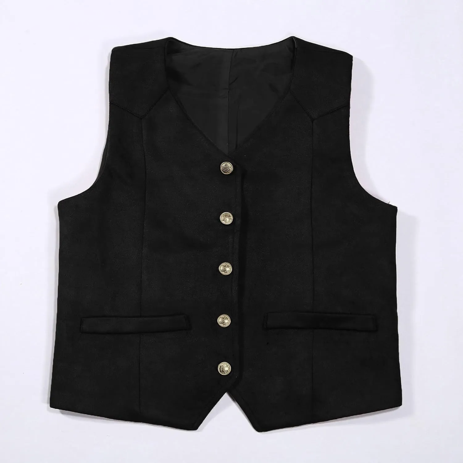 Retro Boys Cowboy Vest Suede Leather Costume Style Western Vest Vintage Waistcoat Outdoor Beer Festivals