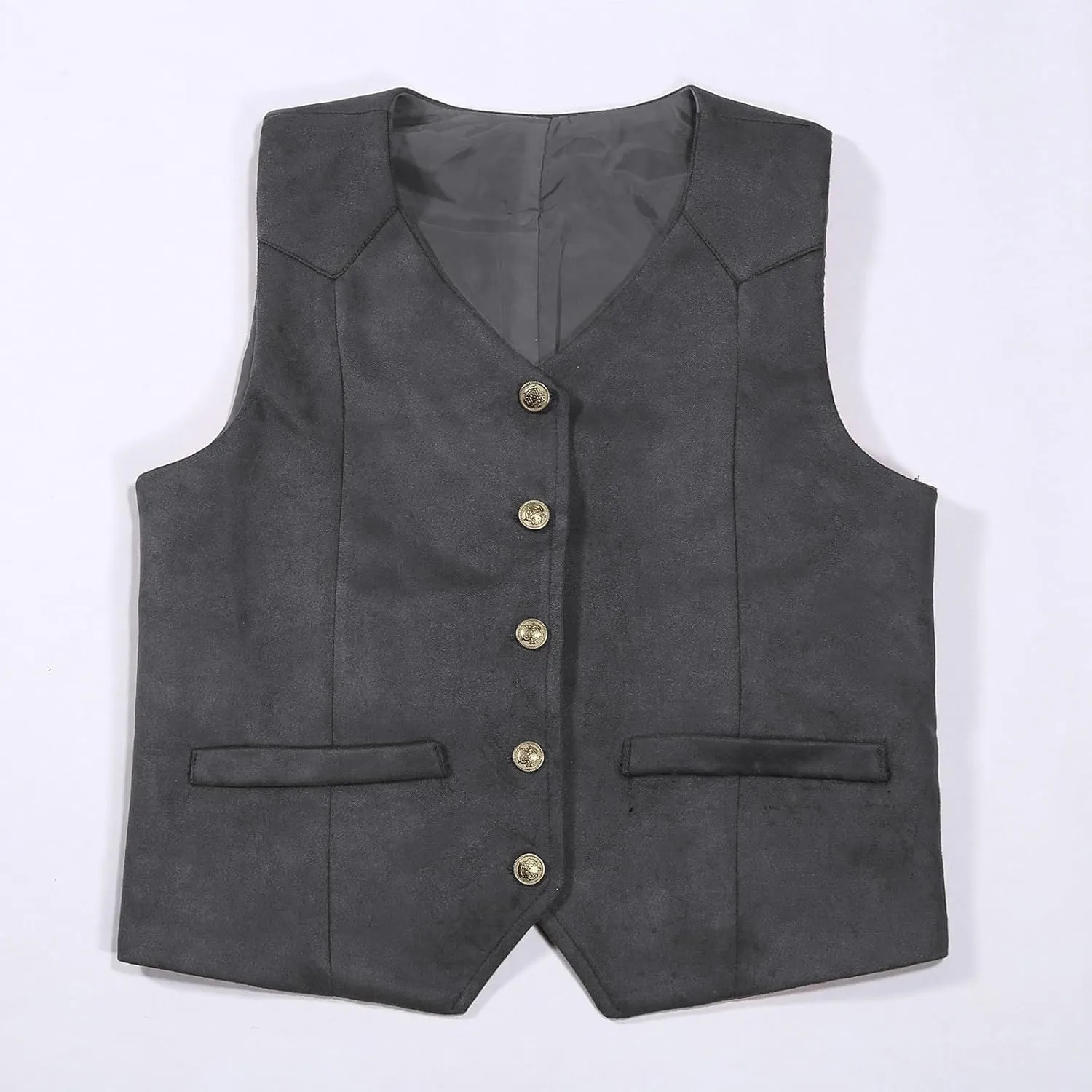 Retro Boys Cowboy Vest Suede Leather Costume Style Western Vest Vintage Waistcoat Outdoor Beer Festivals