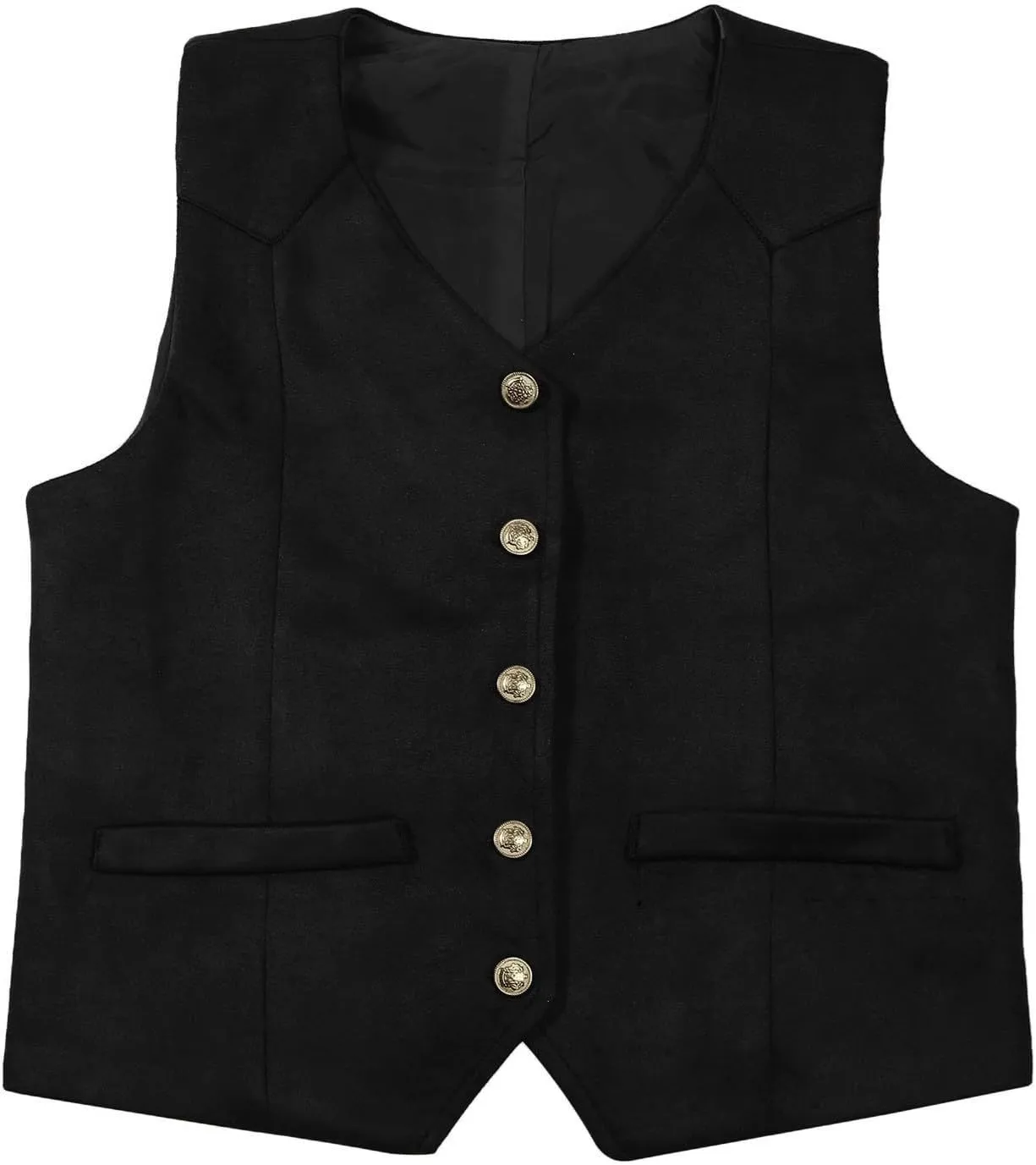 Retro Boys Cowboy Vest Suede Leather Costume Style Western Vest Vintage Waistcoat Outdoor Beer Festivals