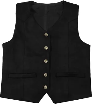 Retro Boys Cowboy Vest Suede Leather Costume Style Western Vest Vintage Waistcoat Outdoor Beer Festivals