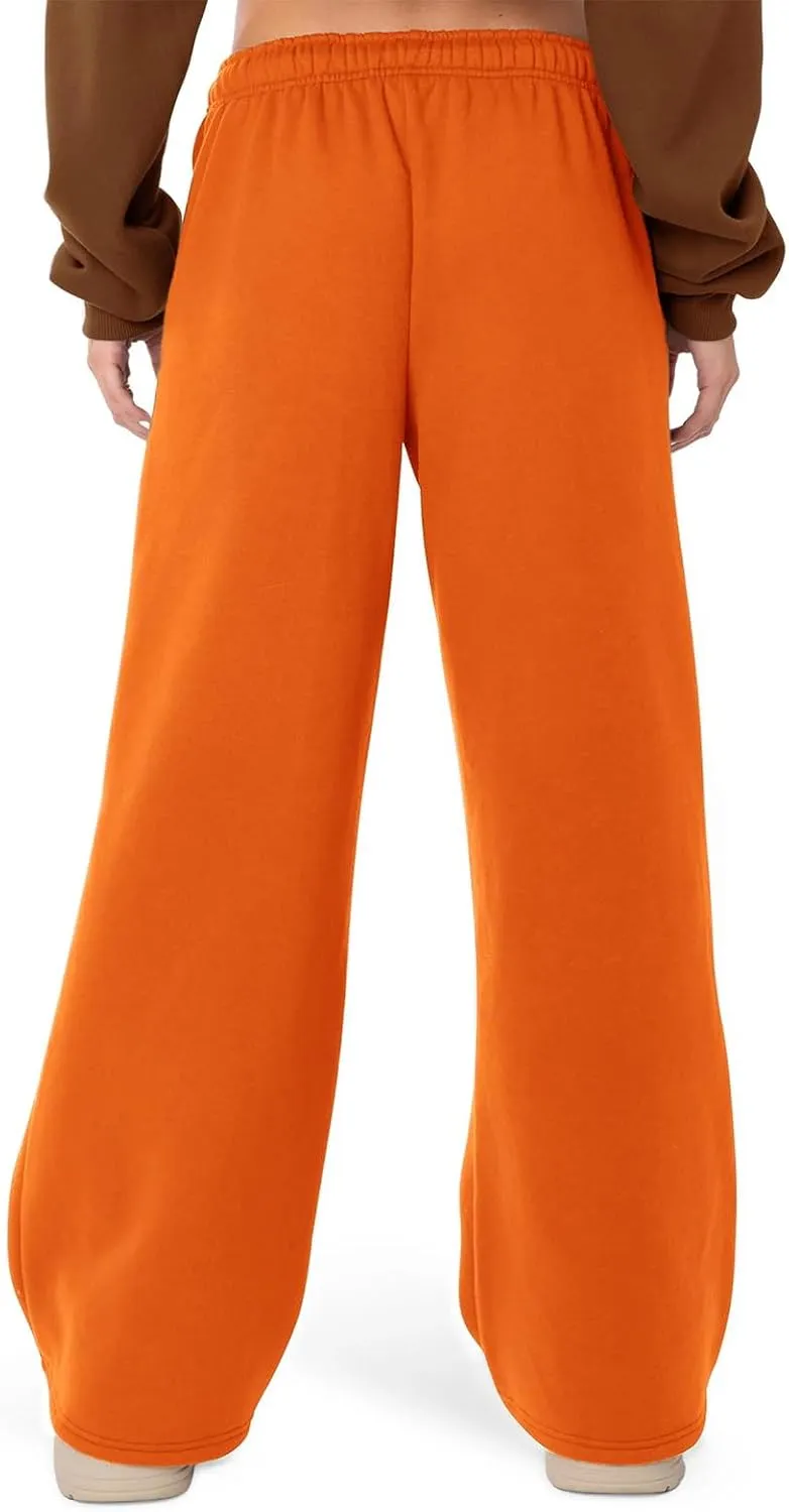 RUEWEY Women's Baggy Sweatpants Solid Color Drawstring High Waist Wide Leg Trousers Athletic Joggers Lounge Pants