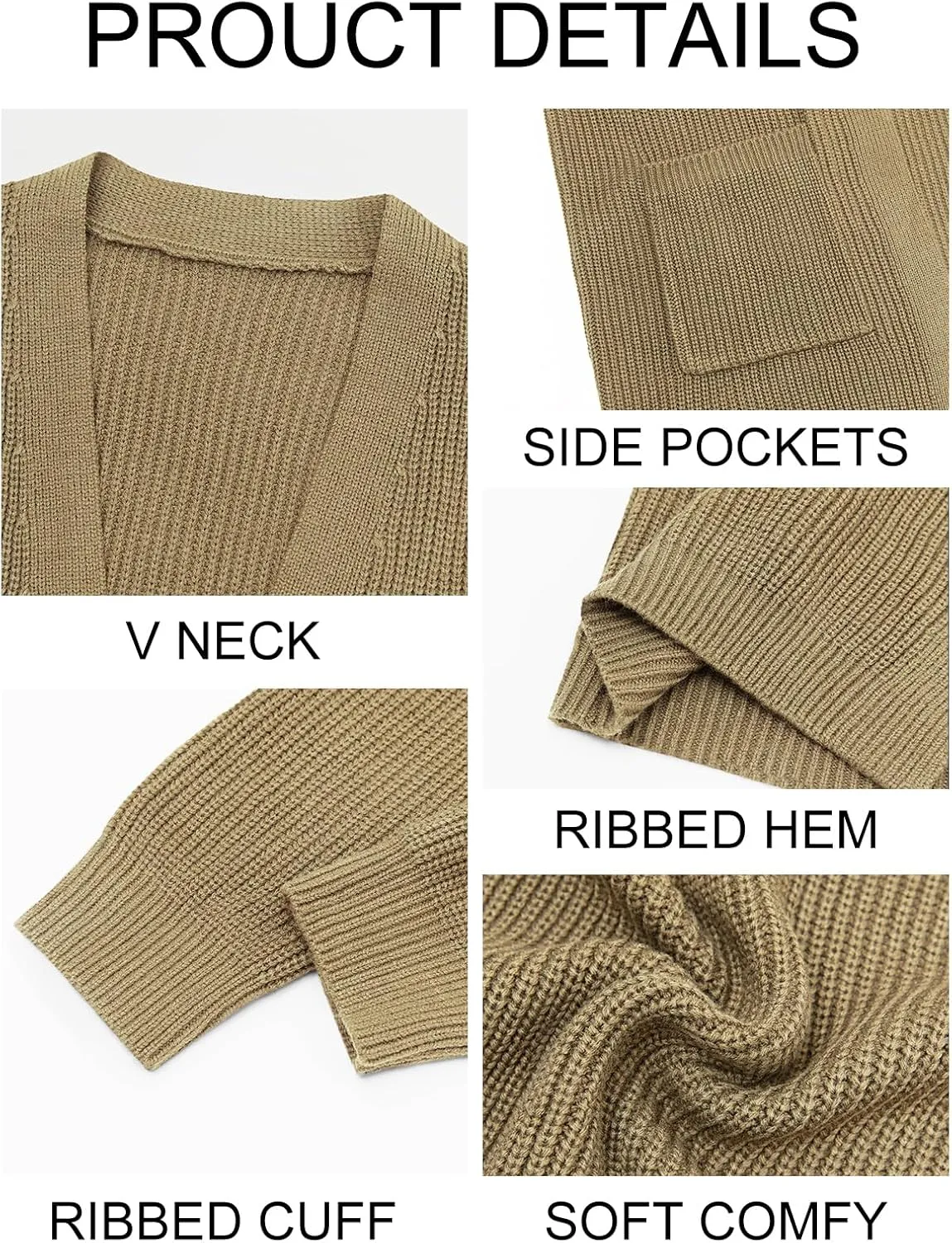 Runcati Mens Cardigan Sweater Casual Cable Knit V Neck Open Front Ribbed Long Winter Sweaters