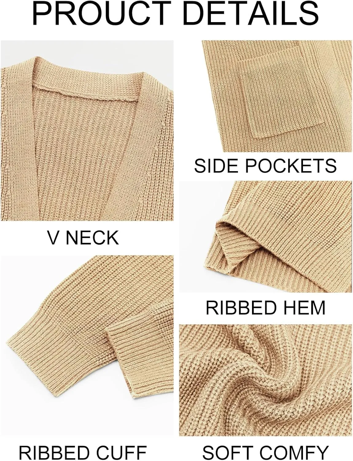 Runcati Mens Cardigan Sweater Casual Cable Knit V Neck Open Front Ribbed Long Winter Sweaters