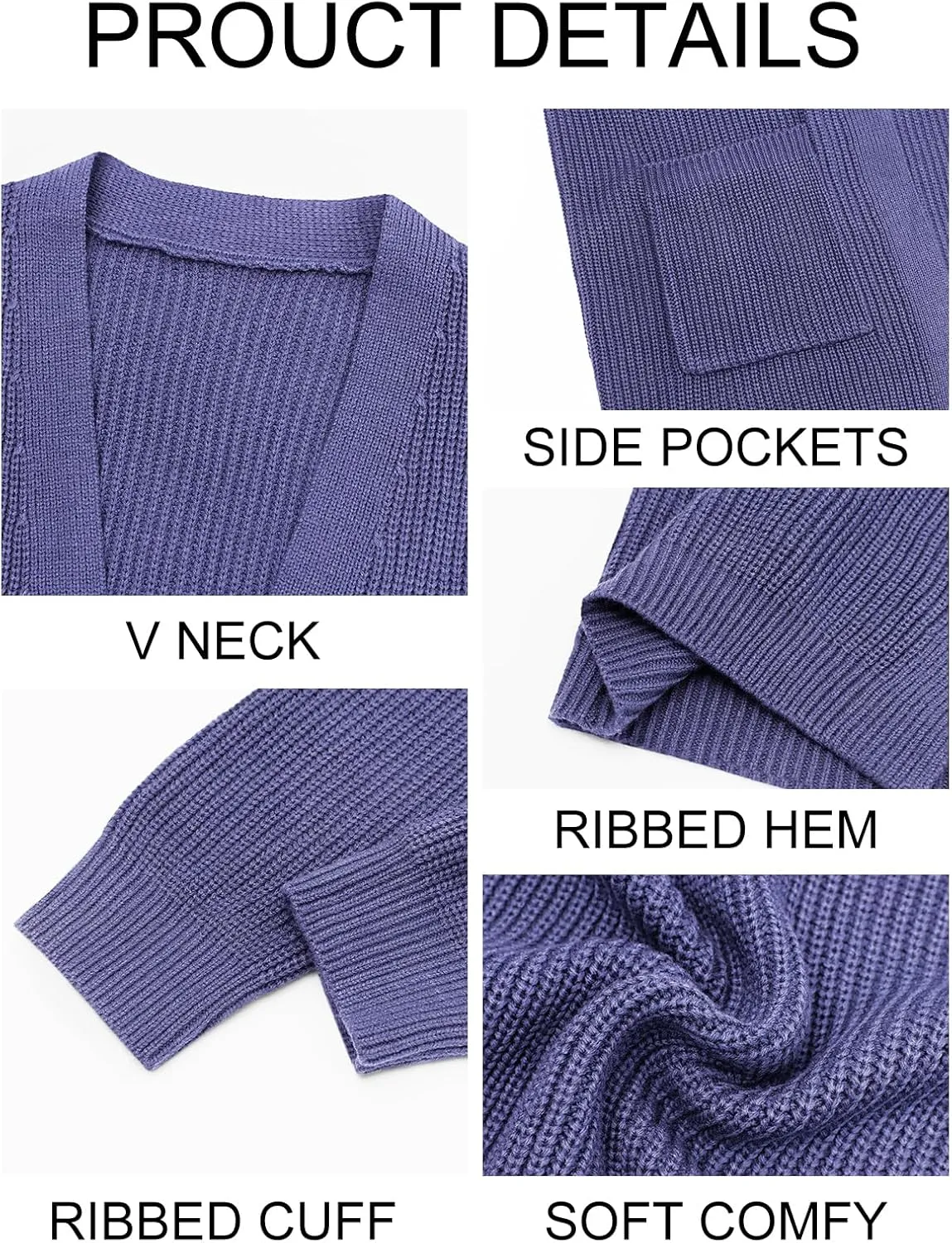 Runcati Mens Cardigan Sweater Casual Cable Knit V Neck Open Front Ribbed Long Winter Sweaters