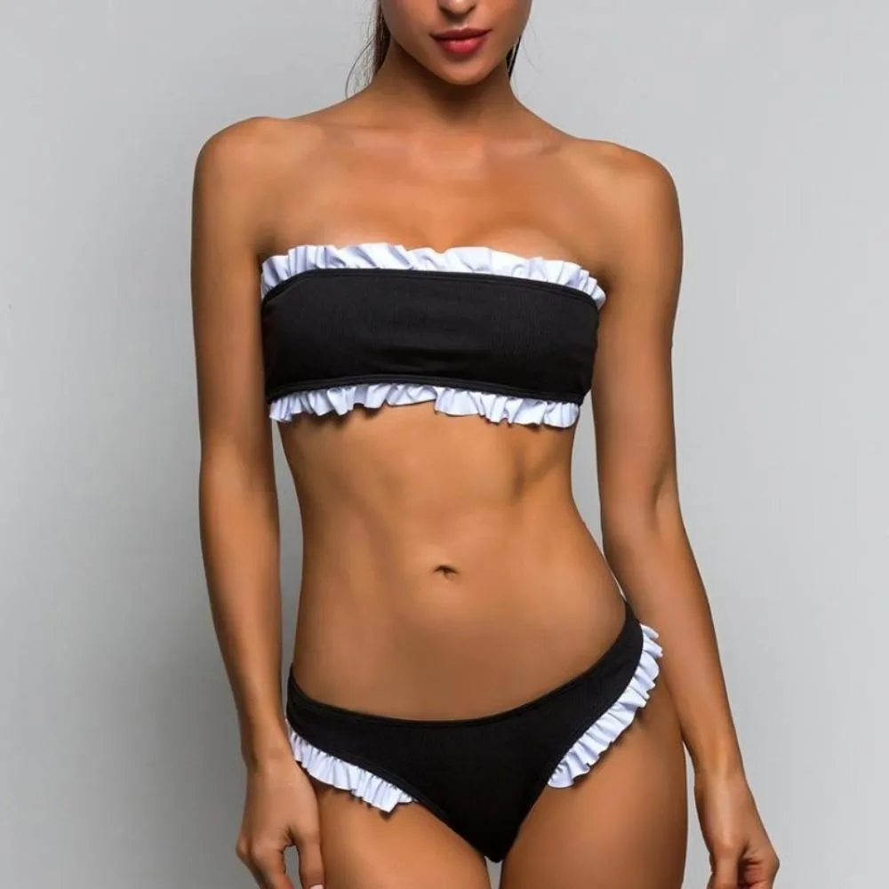 Sexy Bandeau Ruffle Strapless Bikini