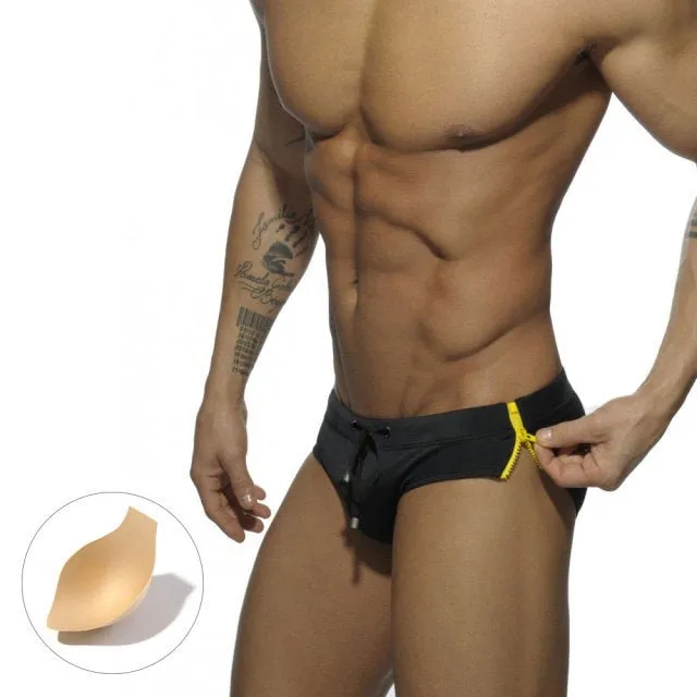 Side Zipper Swim Briefs