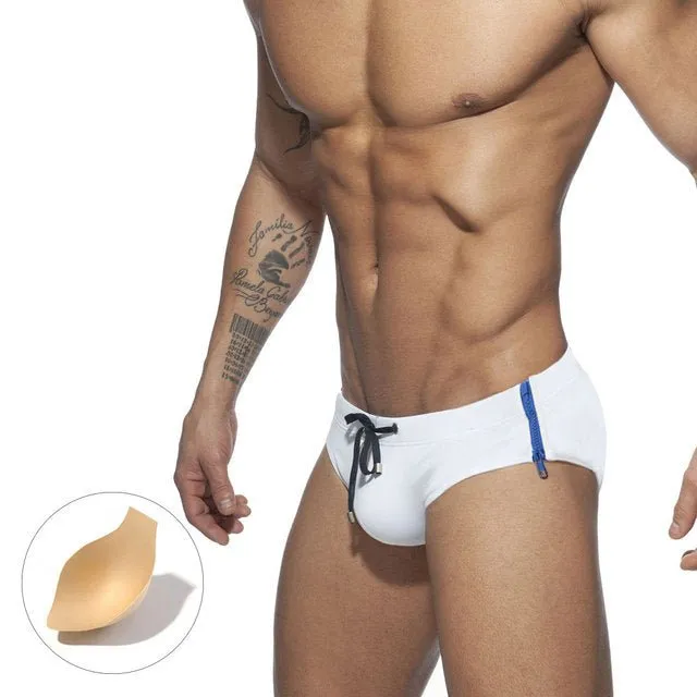 Side Zipper Swim Briefs