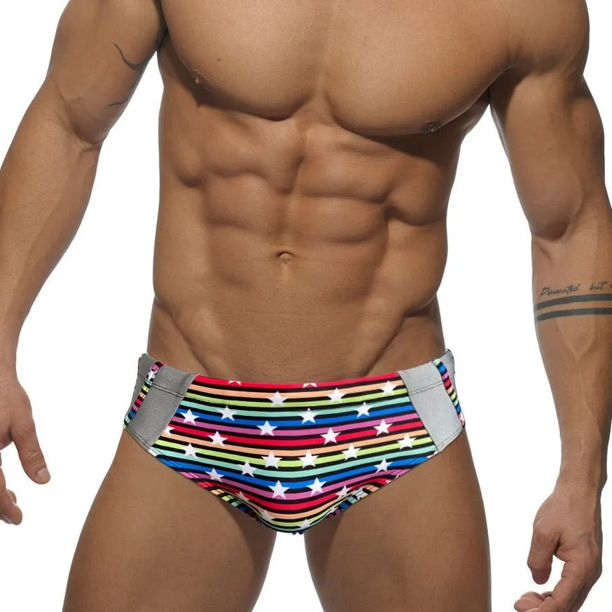 Silver Stud Rainbow Swim Briefs