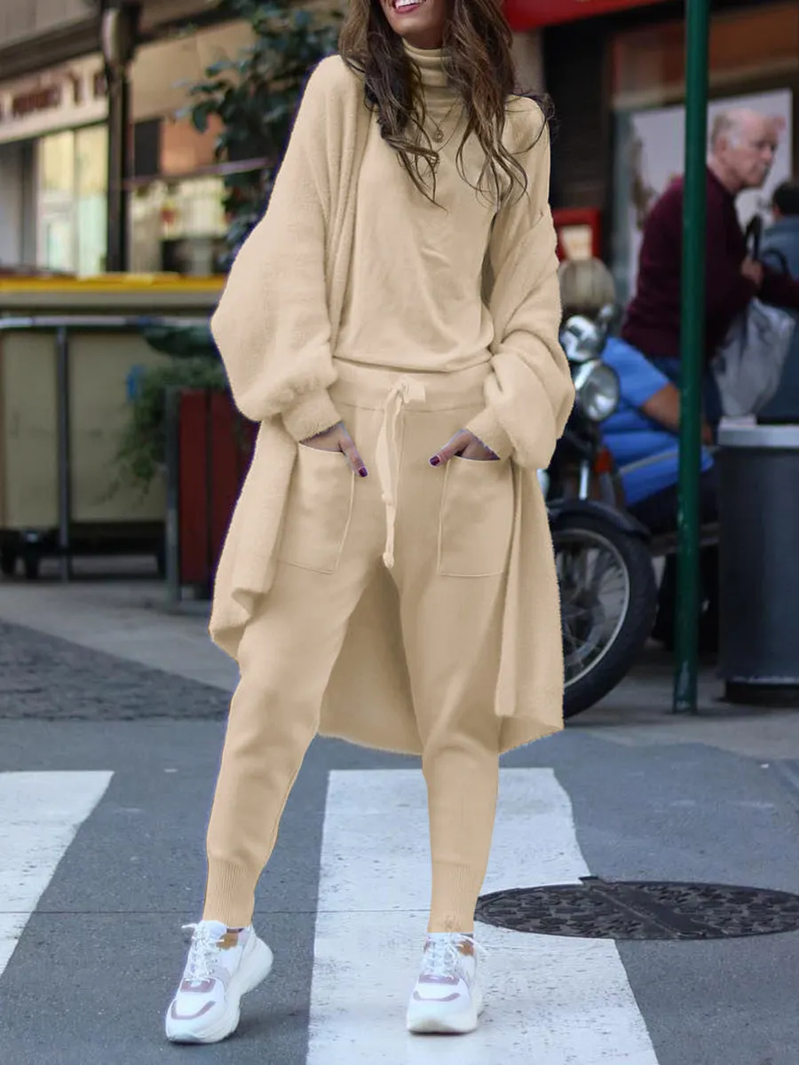 Solid Color Comfortable Three-Piece Suit