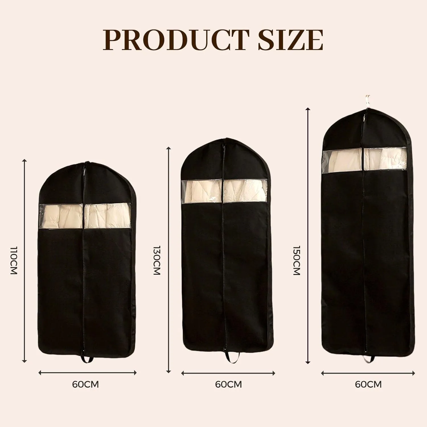 Space Saving Garment Bags for Travel, Hanging Clothes Travel Bag with Compression Zipper, Suit for Closet Travel, Garment Bags for Hanging Clothes, Wedding Dress Garment Bag, Foldable Storage (M L XL)