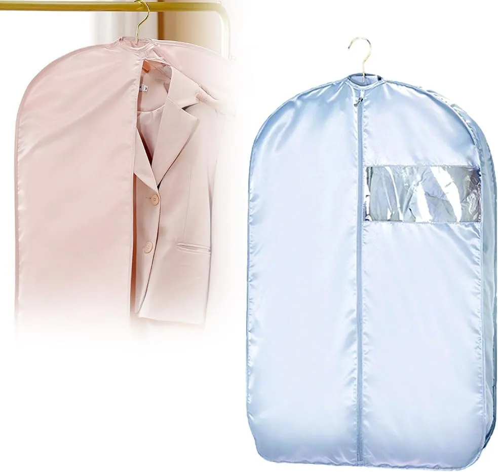 Space Saving Hanging Garment Bag with Self Compression Zipper, 2025 New Creative Closet Clothes Storage Bags, Household Hanging Clothes Dust Cover for Coats,Down,Jackets,Suits (Blue, X-Large)