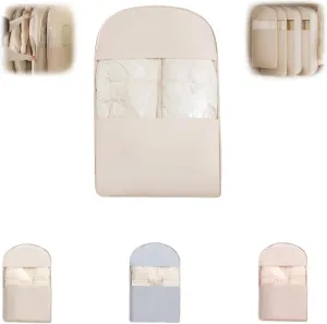 Space Saving Hanging Garment Bag With Self Compression Zipper,Protects Your Clothes From Wrinkles,Wet,Durable,Wardrobe Heavy Duty Garment Bag For Down Coat (Beige,M)
