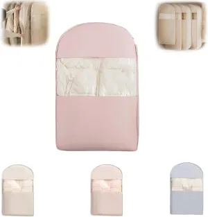 Space Saving Hanging Garment Bag With Self Compression Zipper,Protects Your Clothes From Wrinkles,Wet,Durable,Wardrobe Heavy Duty Garment Bag For Down Coat (Pink,XL)