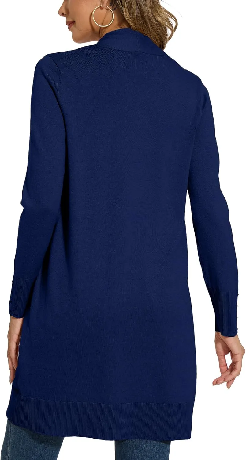 Spicy Sandia Women's Long Dressy Cardigan Sweaters with Pockets Lightweight Duster Coat