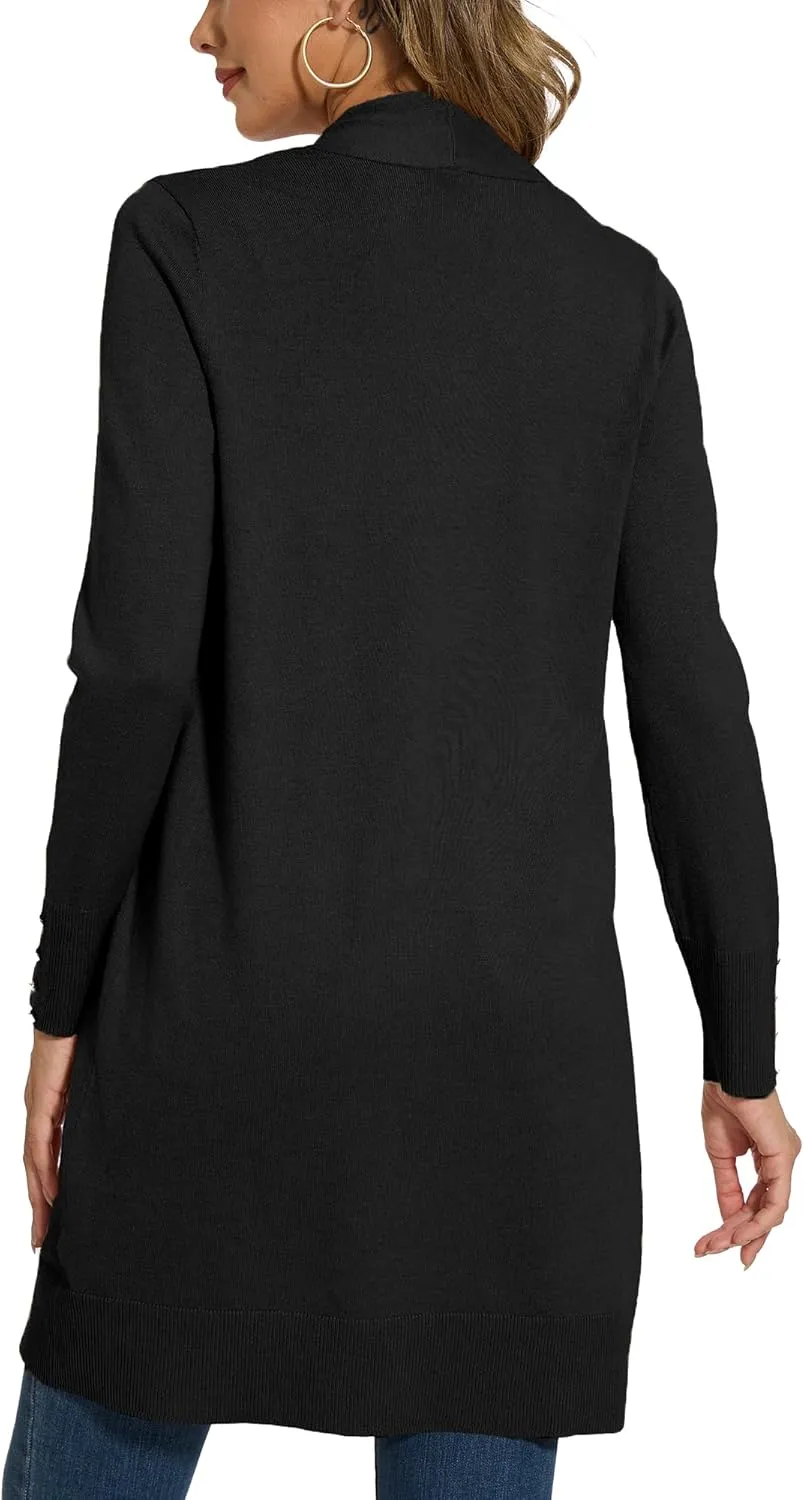 Spicy Sandia Women's Long Dressy Cardigan Sweaters with Pockets Lightweight Duster Coat