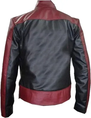 Spideey Man Maroon Faux leather Jacket Super hero Movie Design
