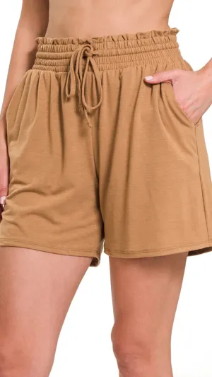Style and Ease Shorts- Camel