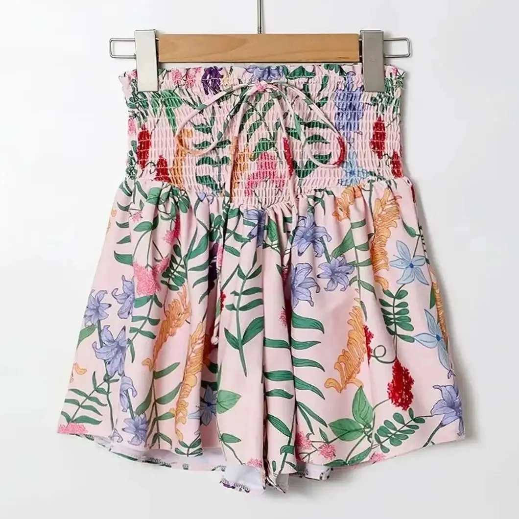Summer 2023 Sexy Women's Printed Bikinis Set Fashion Slim Bow Spliced Vintage High Waist Swimwear for Female One-Piece Swimsuit