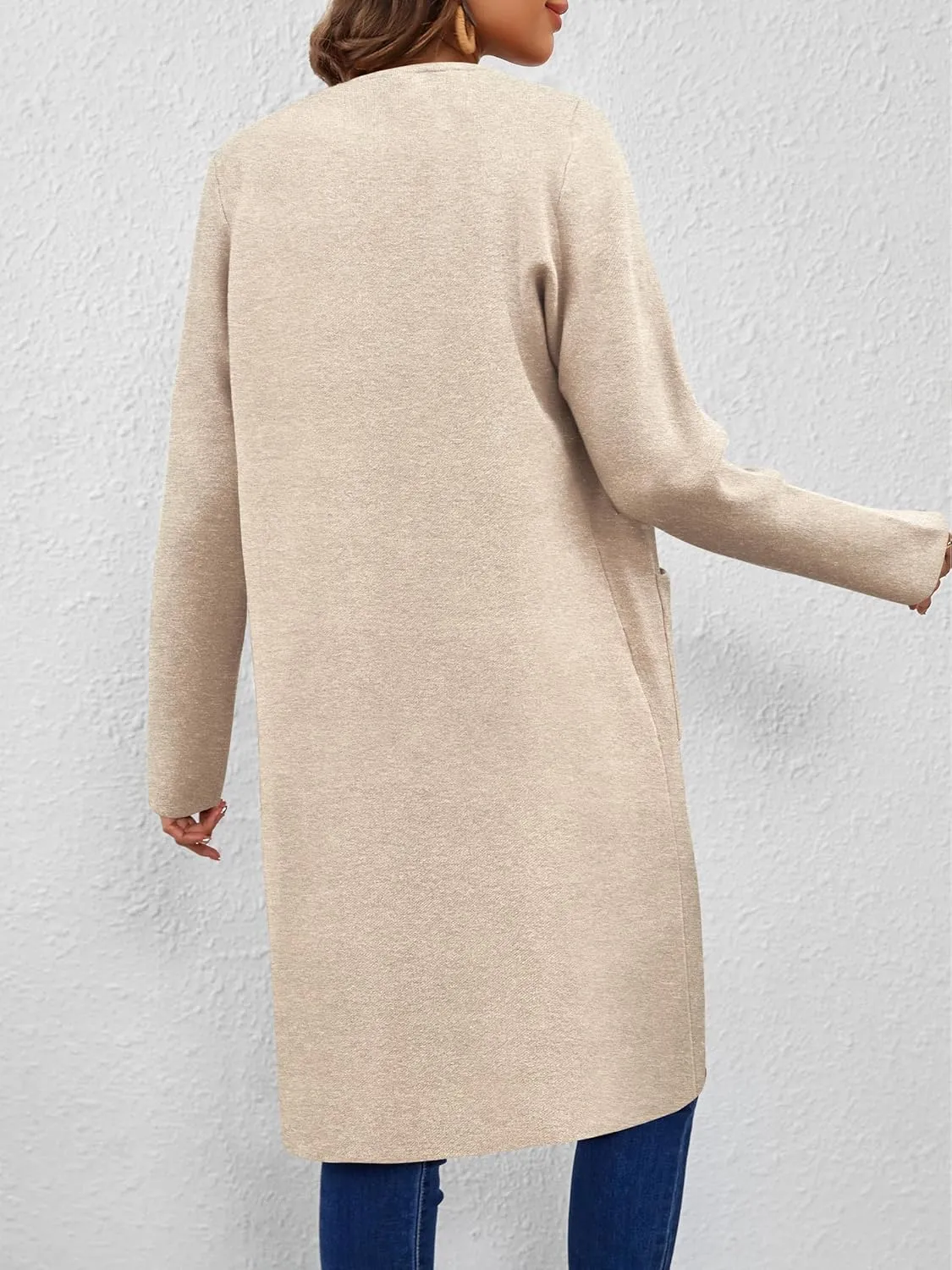 SuperPrity Cardigan Sweaters for Women Fall Fashion 2024 Casual Open Front Knit Long Coatigan Jackets Coat Trendy Outerwear