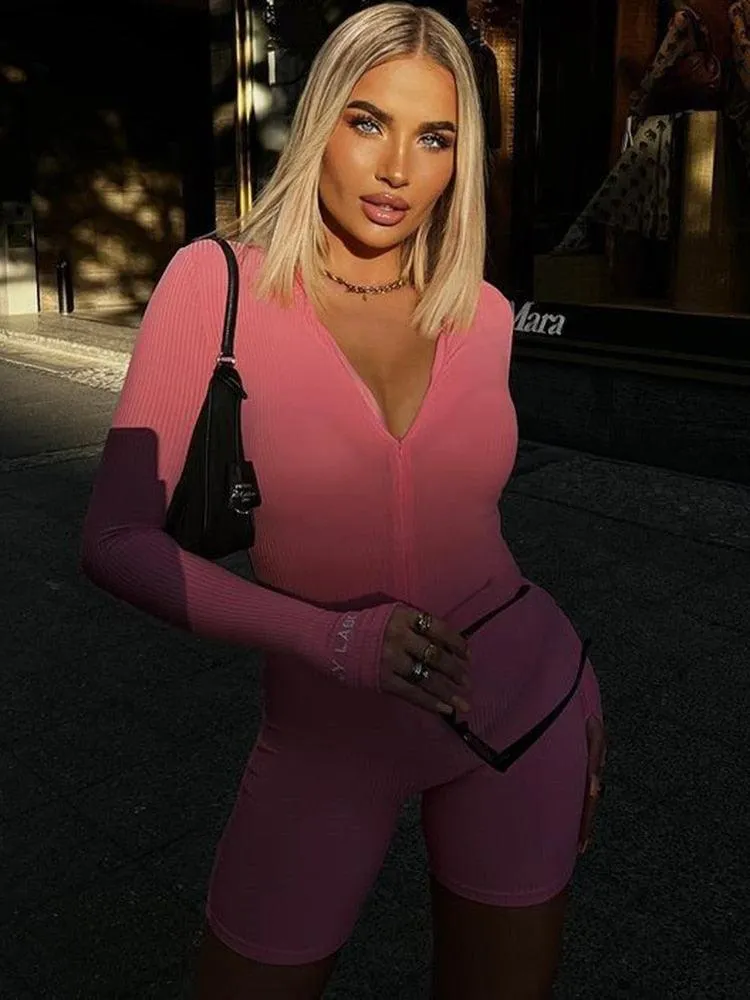 T-BOO Black Long Sleeve Short Jumpsuit, Midnight Affairs