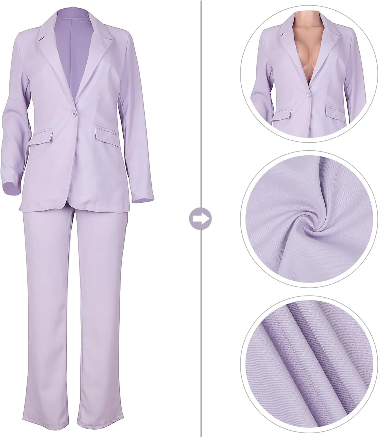 Tcremisa Women's Fashion Fall 2 Piece Pant Suit Dressy Long Sleeve Blazer and Slim Fit Pants Set Business Outfits