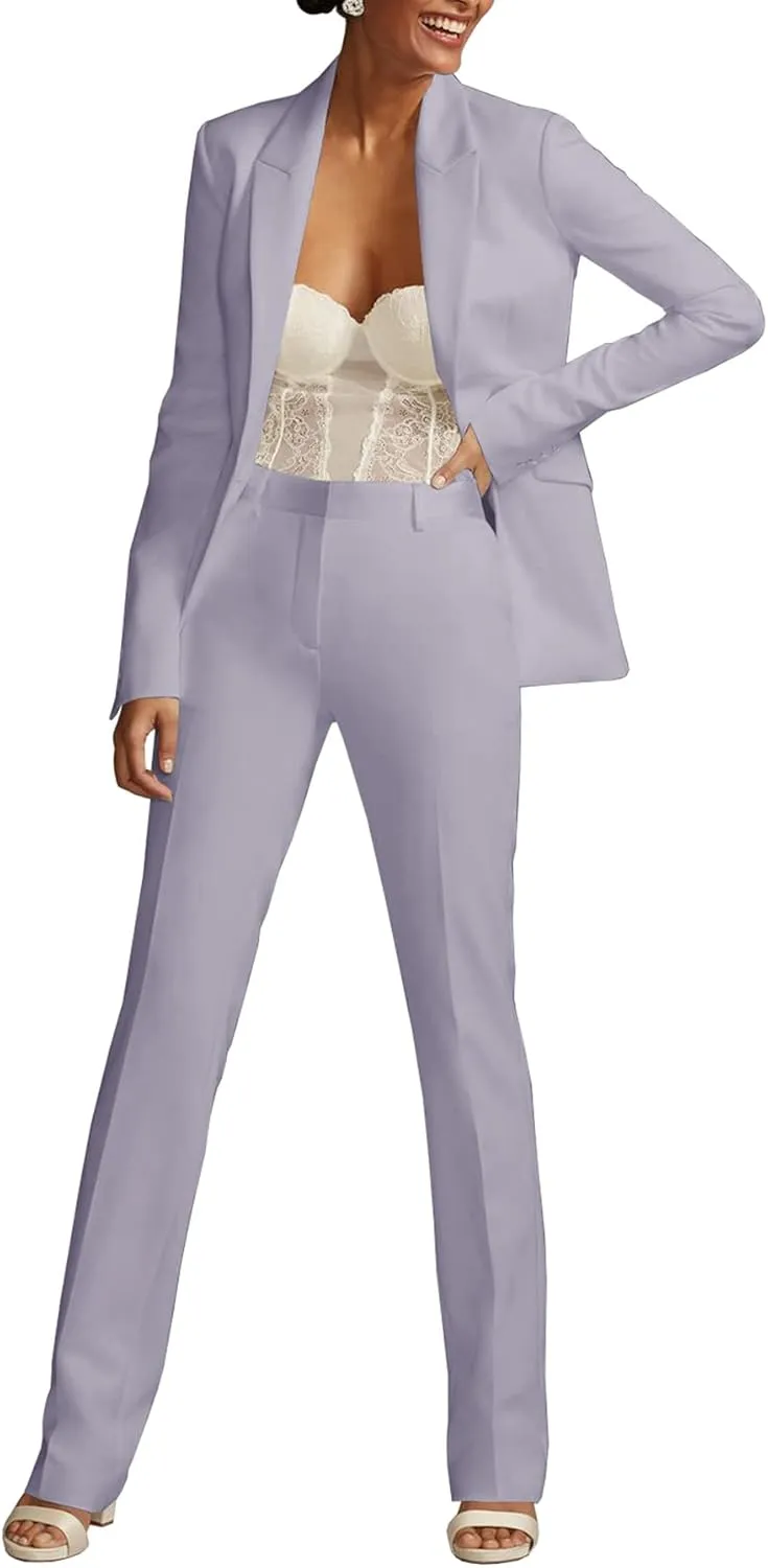 Tcremisa Women's Fashion Fall 2 Piece Pant Suit Dressy Long Sleeve Blazer and Slim Fit Pants Set Business Outfits
