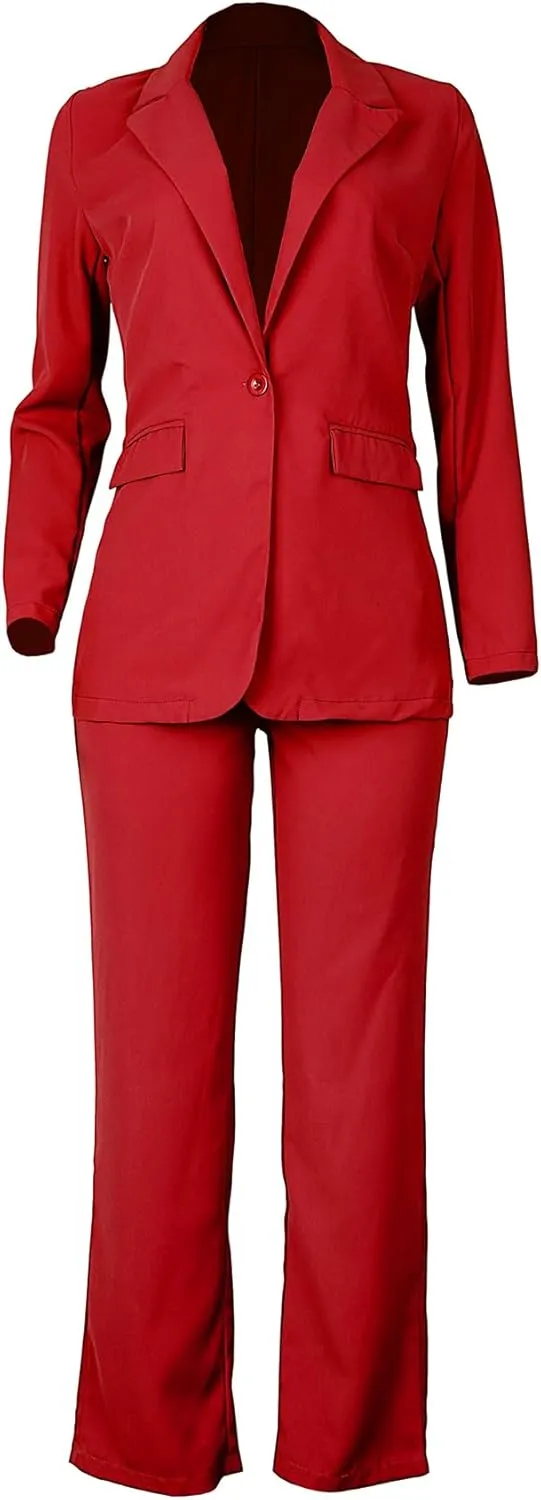 Tcremisa Women's Fashion Fall 2 Piece Pant Suit Dressy Long Sleeve Blazer and Slim Fit Pants Set Business Outfits