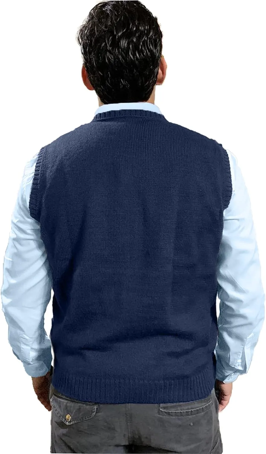 TINKUY Peru Men's Alpaca Wool V Neck Sweater Vest, S-4XL
