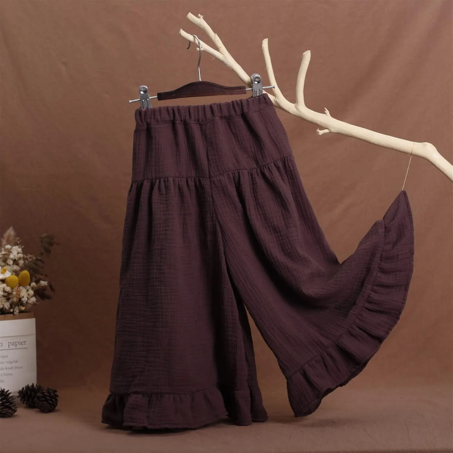 Toddler Cotton Wide Leg High-Waist Casual Palazzo Summer Pants Baby Long Soft Cotton Harem Pants
