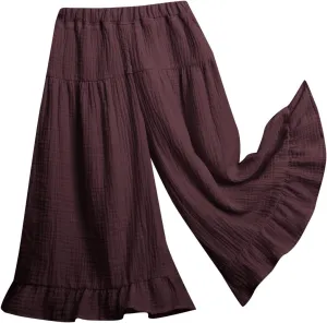 Toddler Cotton Wide Leg High-Waist Casual Palazzo Summer Pants Baby Long Soft Cotton Harem Pants