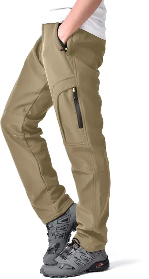 Toomett Men's hiking Snow Pants Skiing Winter Insulated Fleece lined Outdoor Water Repellent camping,walking,fishing