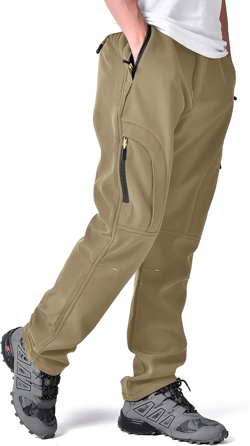 Toomett Men's hiking Snow Pants Skiing Winter Insulated Fleece lined Outdoor Water Repellent camping,walking,fishing