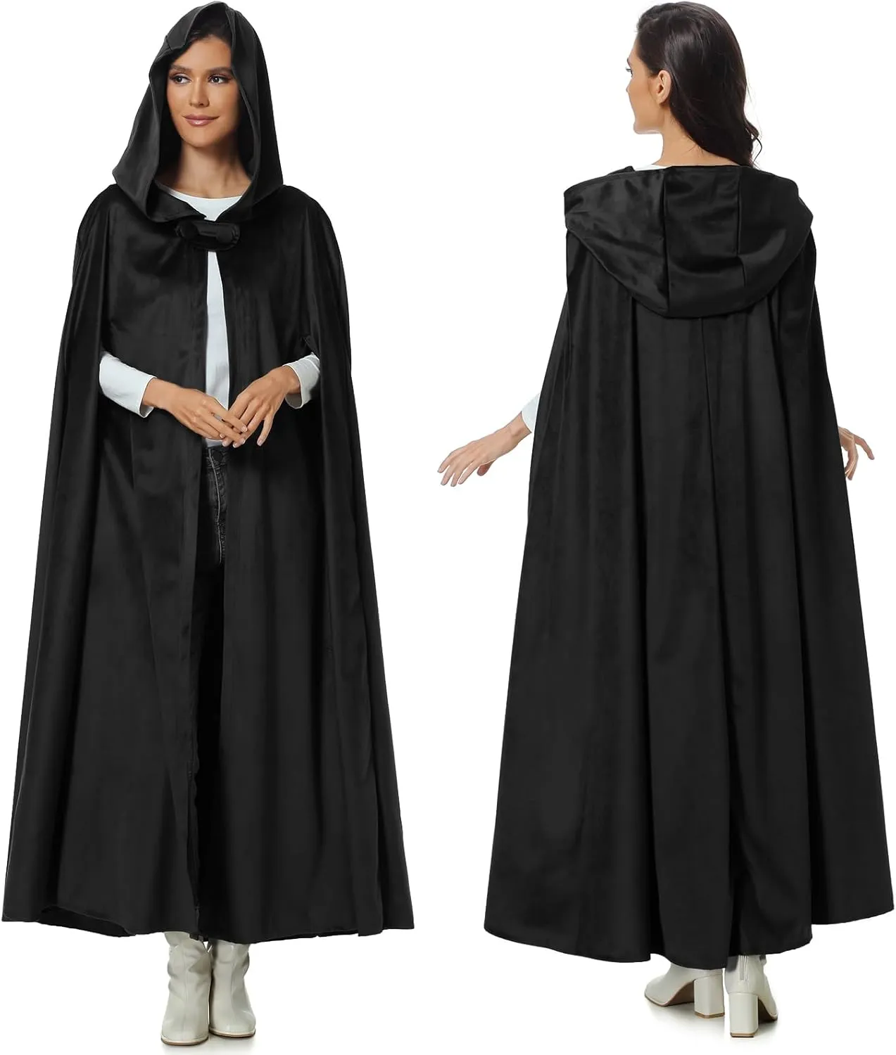 TOONRAIN Women's Medieval Cloak Renaissance Costume Men Cosplay Cloak with Hood Women Long Cape