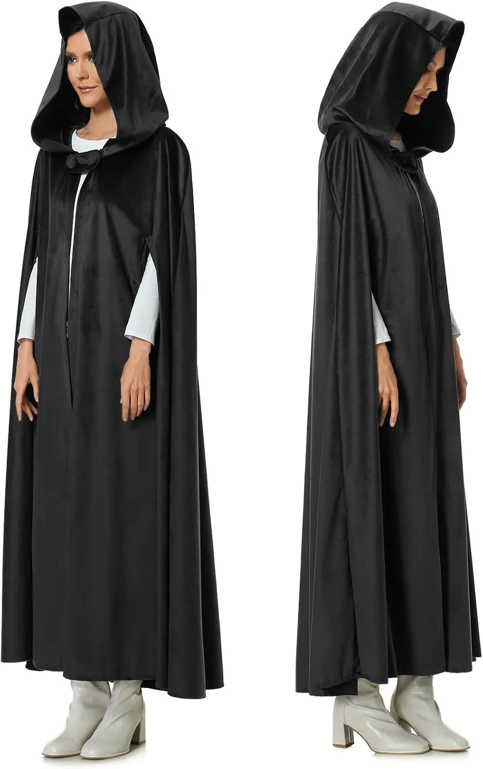 TOONRAIN Women's Medieval Cloak Renaissance Costume Men Cosplay Cloak with Hood Women Long Cape