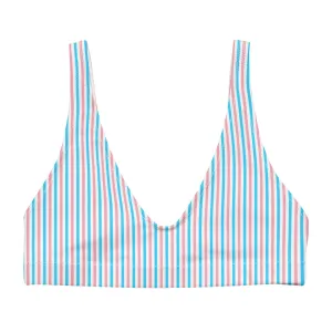Transgender Striped Athletic Bikini Top
