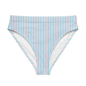 Transgender Striped High-Waisted Athletic Bikini Bottom