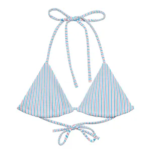 Transgender Striped String Bikini Top