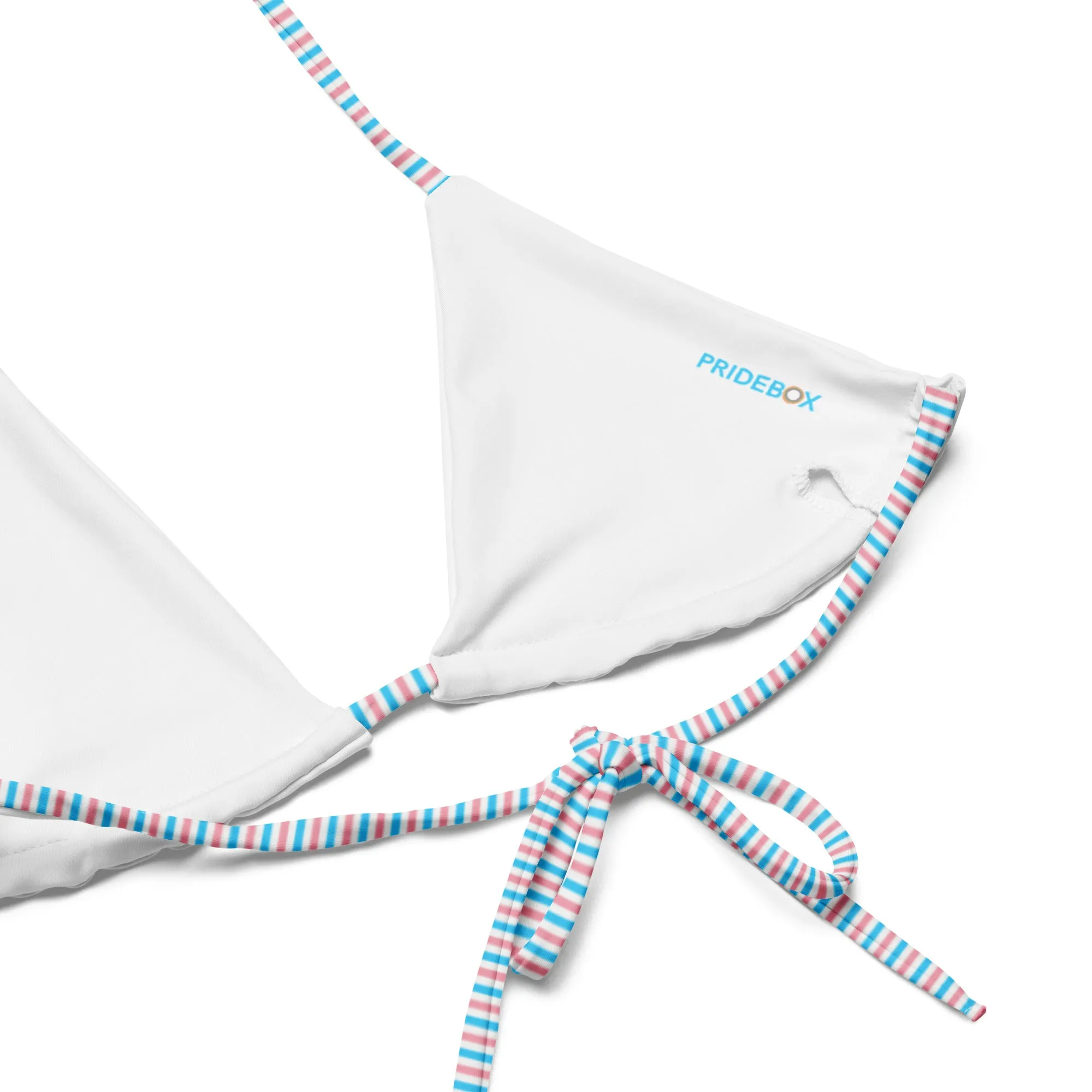 Transgender Striped String Bikini Top