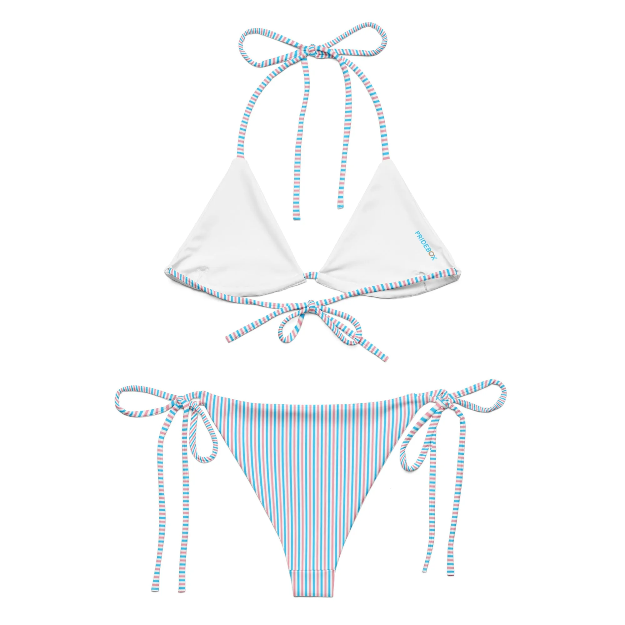 Transgender Striped String Bikini Top