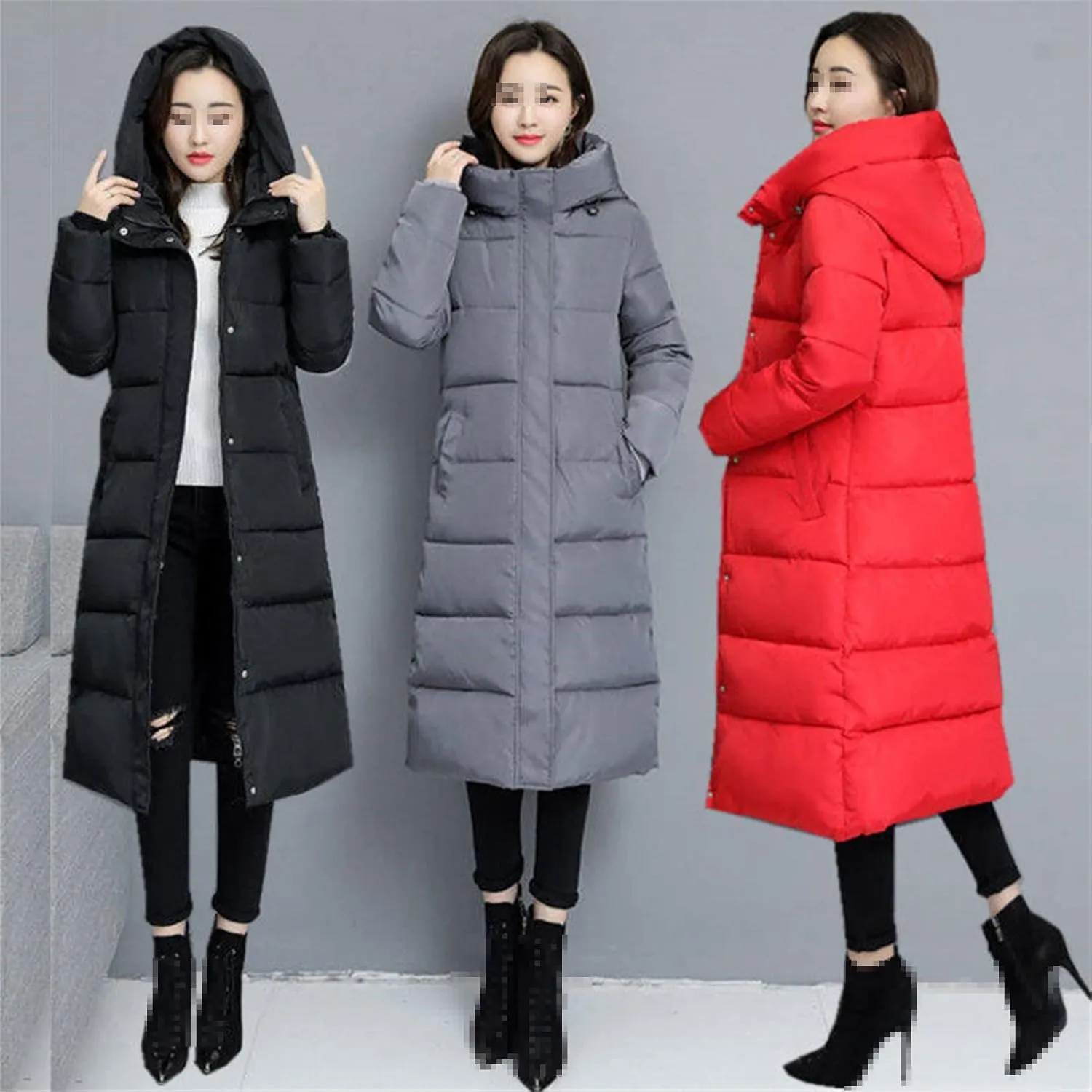 Trendy Coat Women Winter Jacket Cotton Padded Warm Puffer Coat Lady Long Coats Parka Femme Jacket